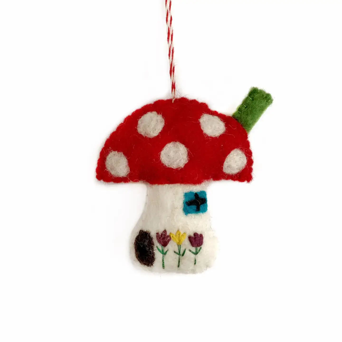 Mushroom House Felt Wool Chirstmas Ornament