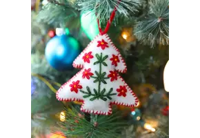 White Tree Felt Wool Christmas Ornament