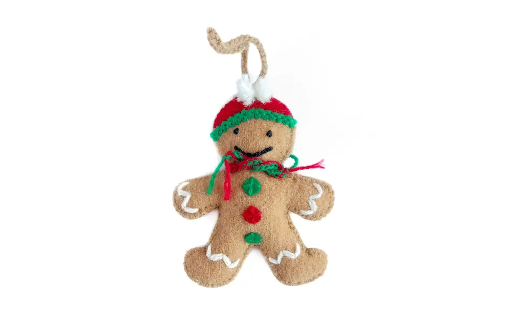 Gingerbread Felt Wool Christmas Ornament