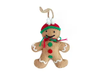 Gingerbread Felt Wool Christmas Ornament