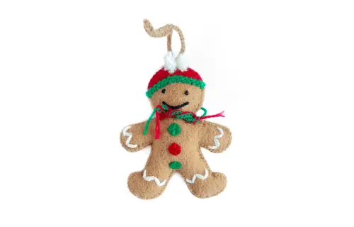 Gingerbread Felt Wool Christmas Ornament