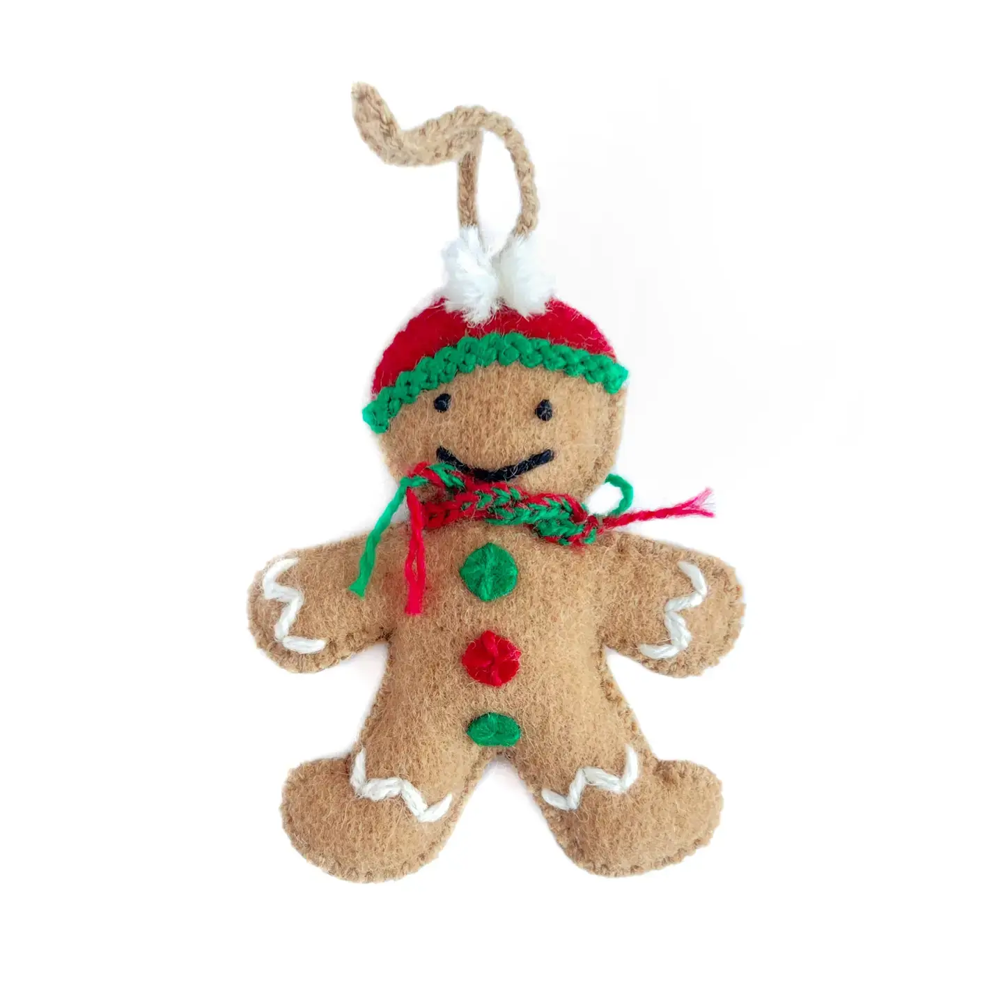 Gingerbread Felt Wool Christmas Ornament