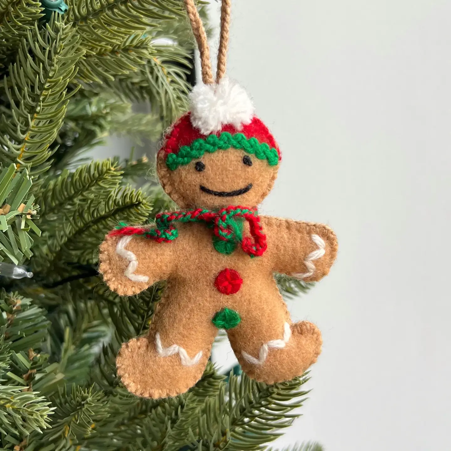 Gingerbread Felt Wool Christmas Ornament