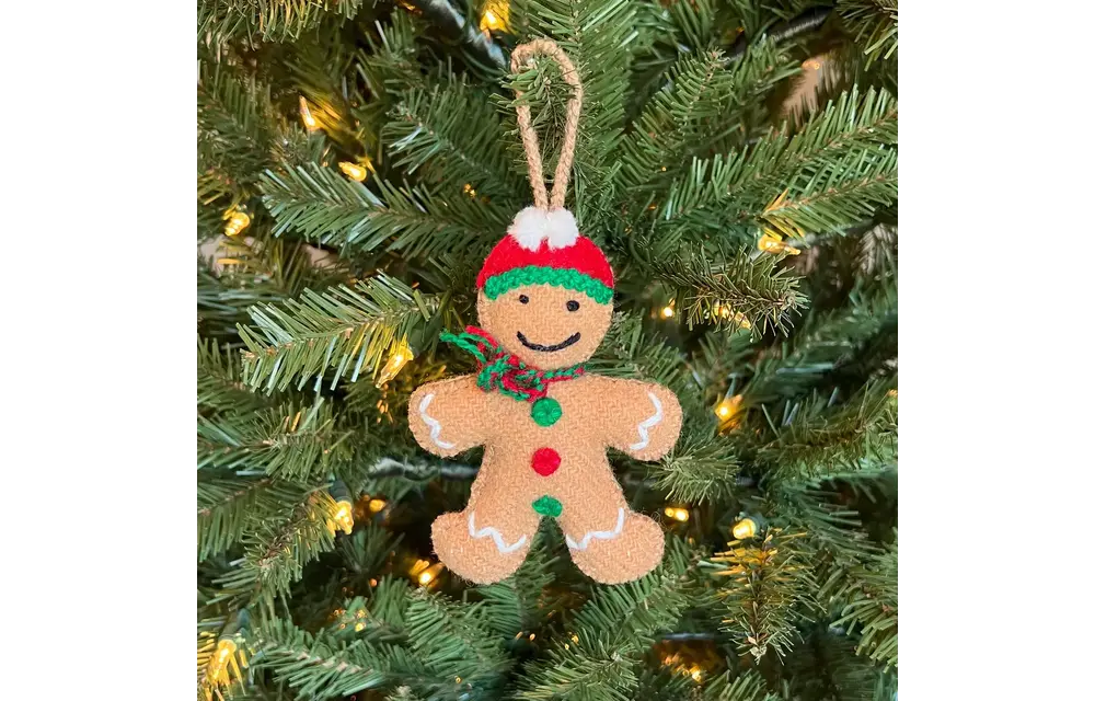 Gingerbread Felt Wool Christmas Ornament