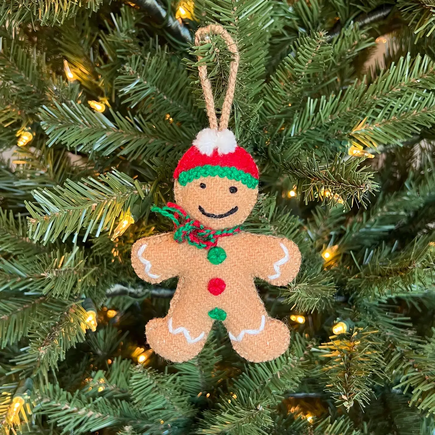 Gingerbread Felt Wool Christmas Ornament