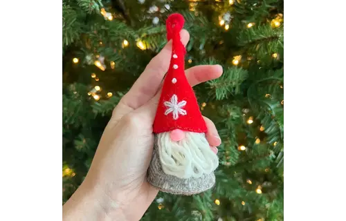 Gnome Man Felt Wool Christmas Ornament