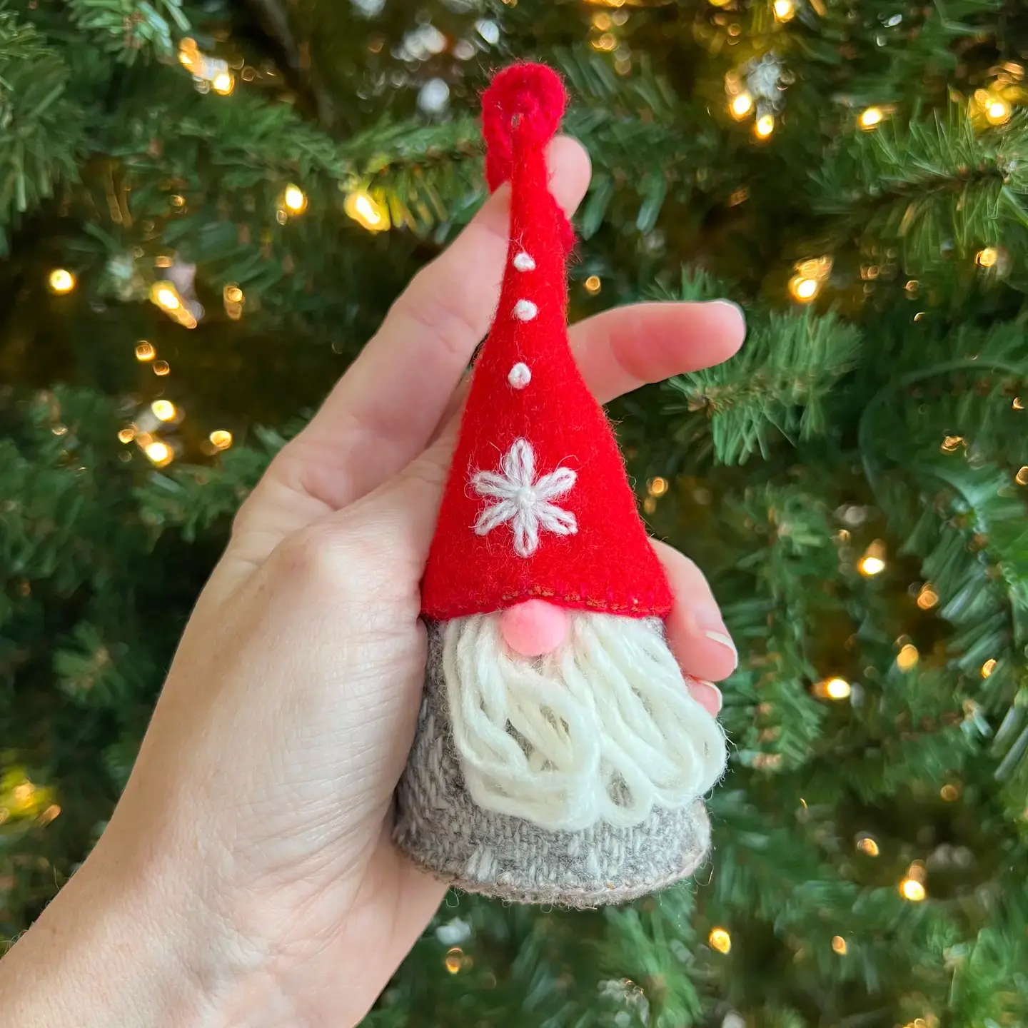 Gnome Man Felt Wool Christmas Ornament