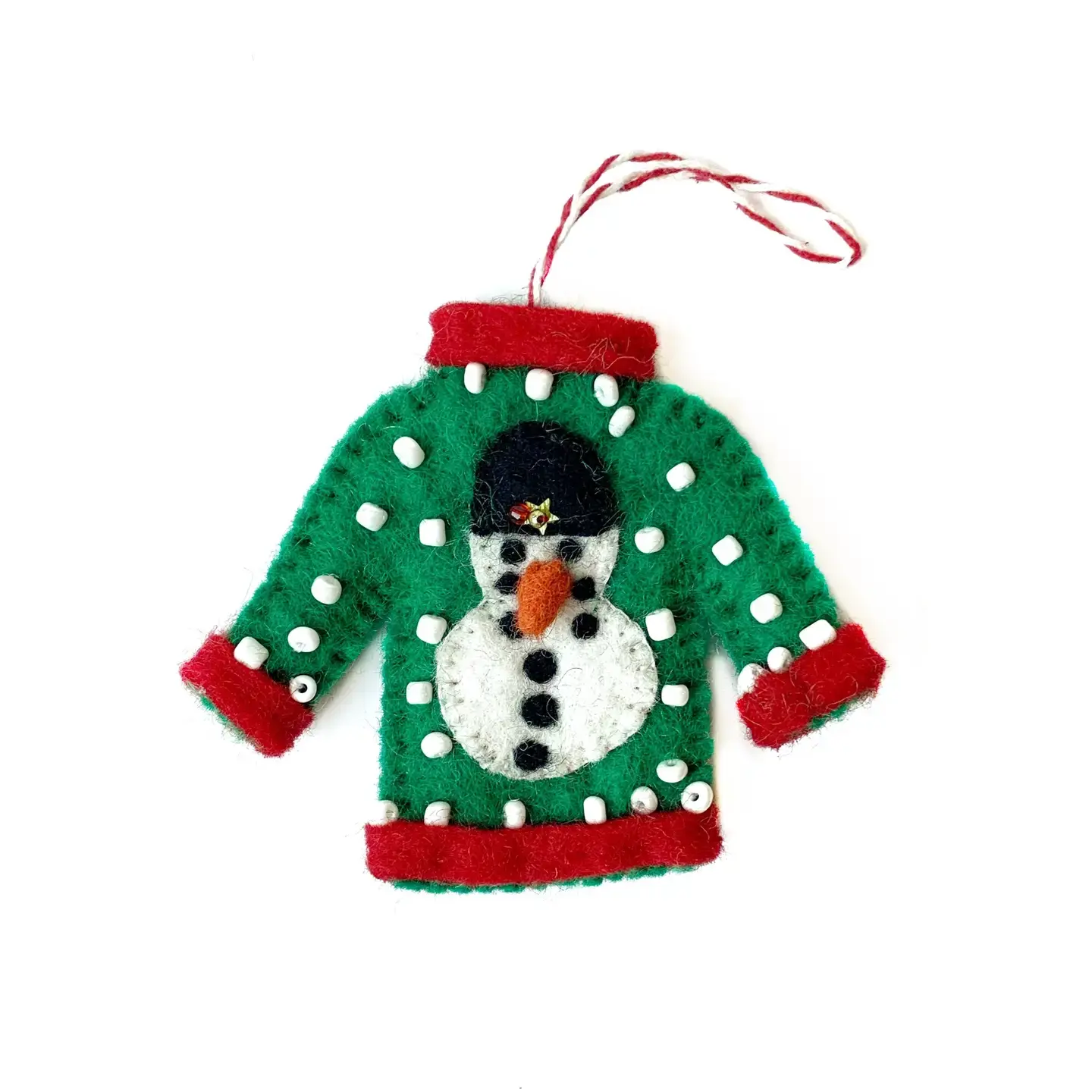 Ugly Christmas Sweater Felt Wool Ornament ASMT