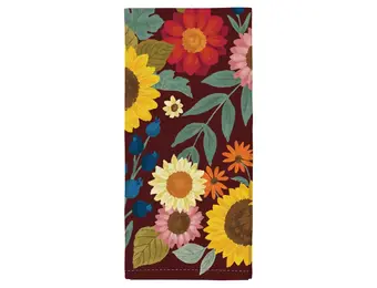 Fall Flowers Tea Towel