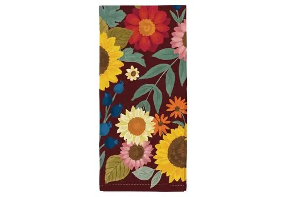 Fall Flowers Tea Towel