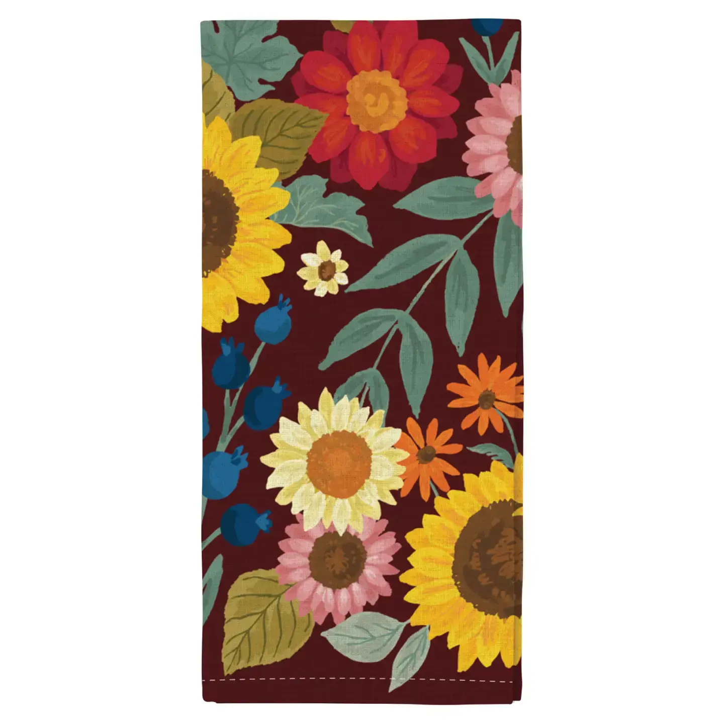 Fall Flowers Tea Towel