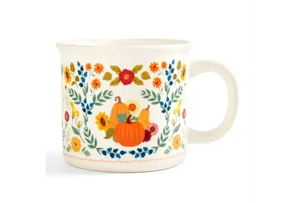 Pumpkin Folk Floral Fall Mug