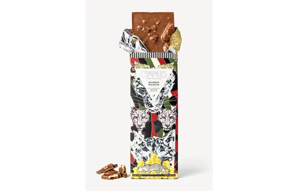 The "Bourbon Pecan Pie" Bar (Milk Chocolate , Pecan Pie + Bourbon)