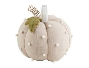 Taupe Dotted Stuffed Pumpkin