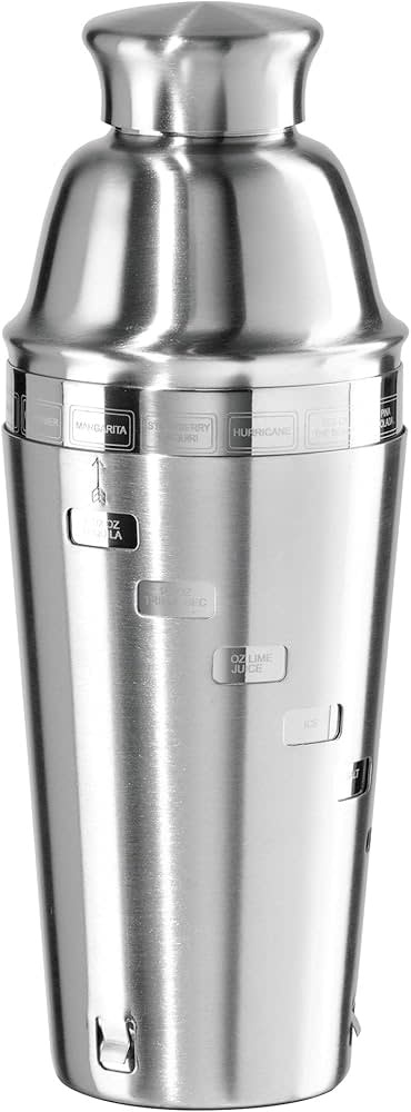 Dial-A-Drink Cocktail Shaker - Stainless Steel, 15 Reciped