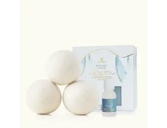 Washed Linen Dryer Balls & Fragrance Oil Set