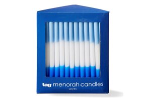 Hanukkah Blue Taper Candles S/45