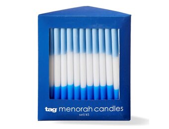Hanukkah Blue Taper Candles S/45