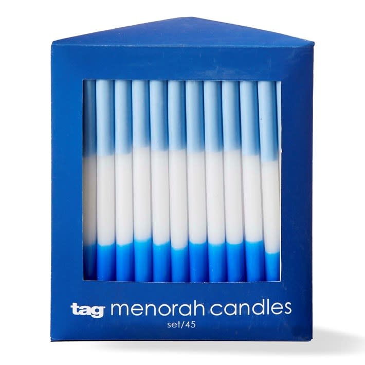 Hanukkah Blue Taper Candles S/45