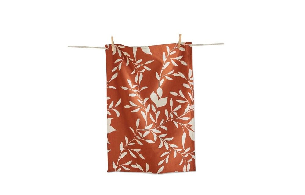 Autumn Botanical Dishtowel Terracotta