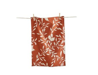 Autumn Botanical Dishtowel Terracotta