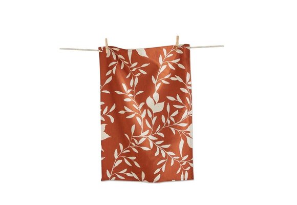 Autumn Botanical Dishtowel Terracotta