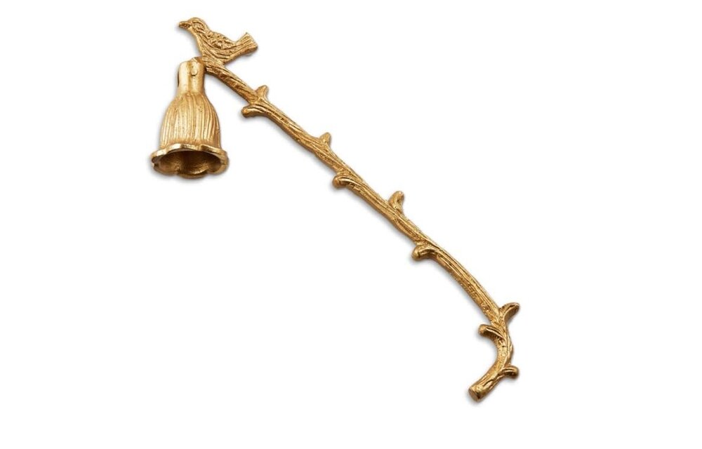Gold Bird on Twig Candle Snuffer