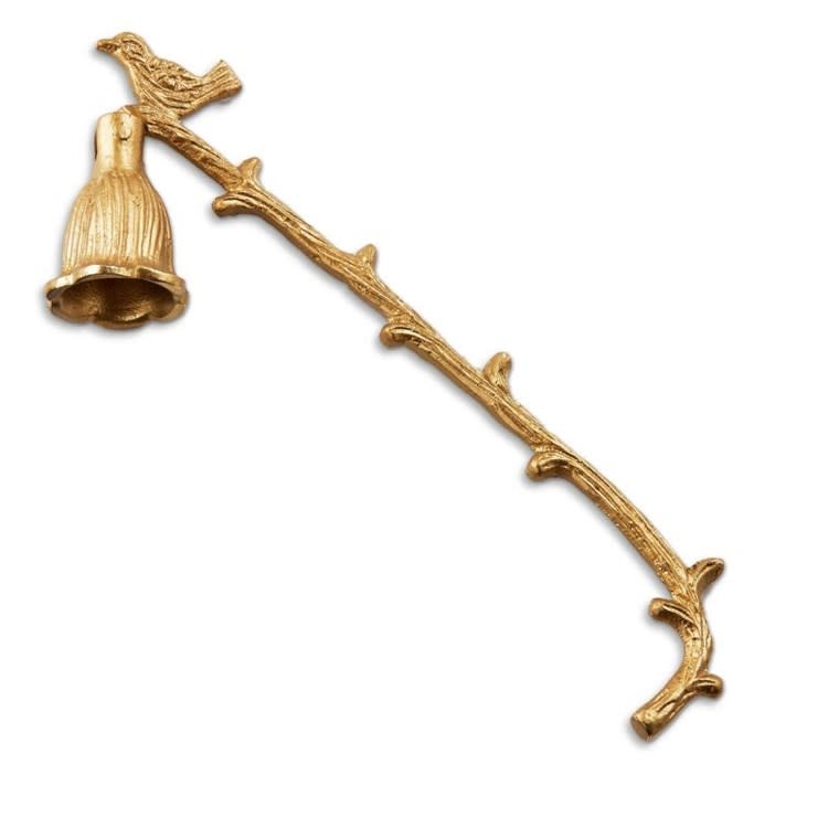 Gold Bird on Twig Candle Snuffer