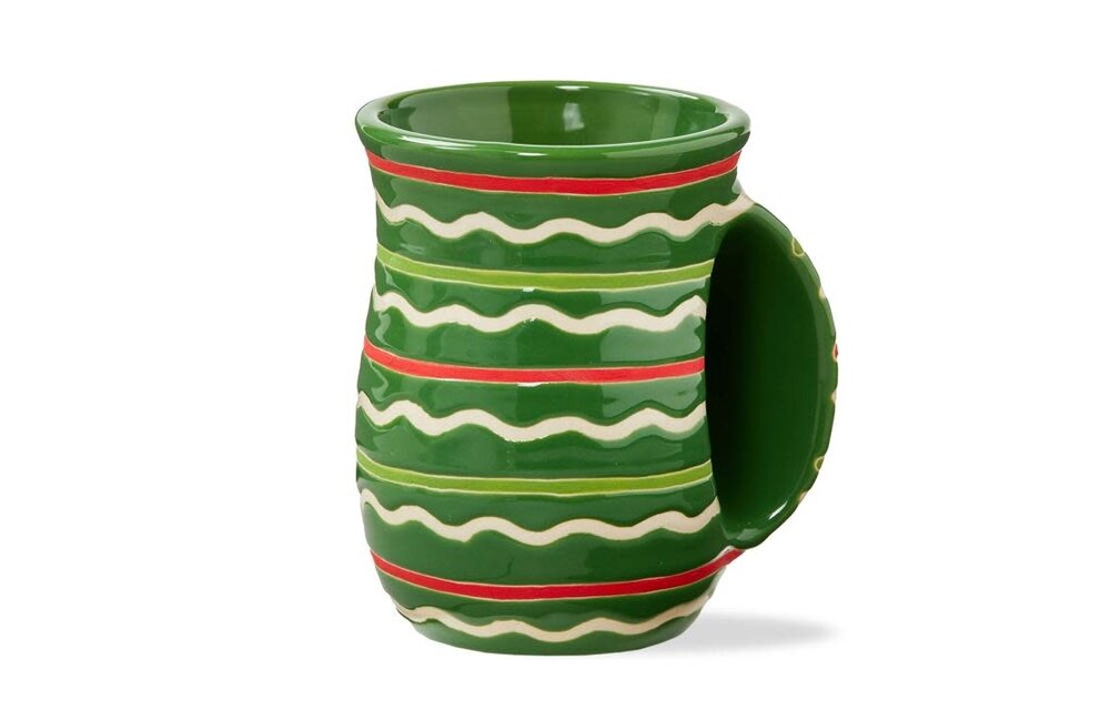 Green Festive Stripe Handwarmer