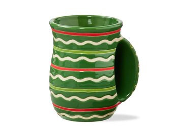 Green Festive Stripe Handwarmer