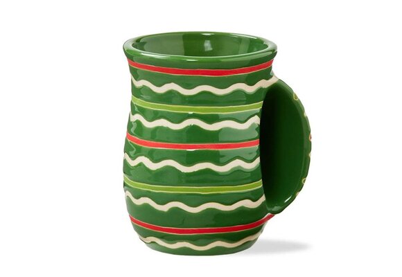 Green Festive Stripe Handwarmer