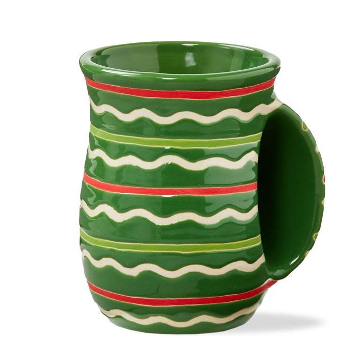 Green Festive Stripe Handwarmer