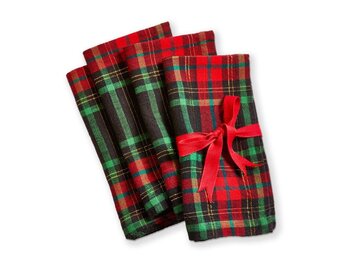 Christmas Plaid Napkin Set/4