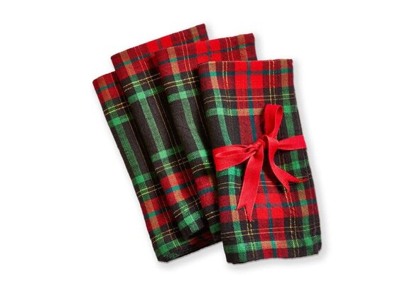 Christmas Plaid Napkin Set/4