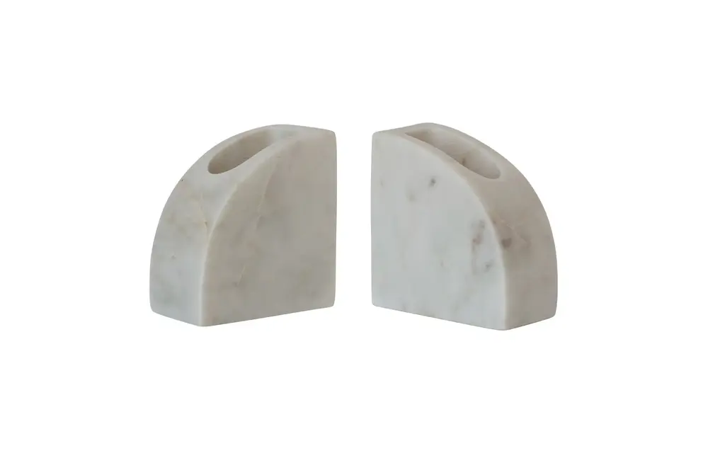Marble Bookends w/ Compartments