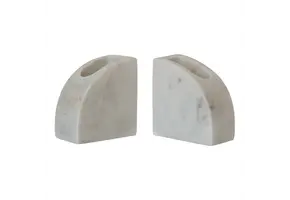 Marble Bookends w/ Compartments