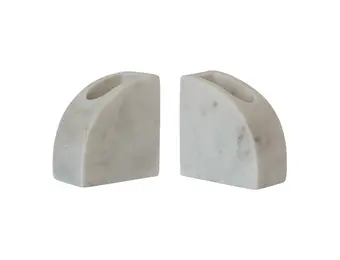Marble Bookends w/ Compartments