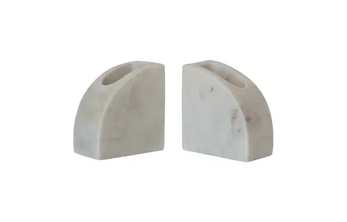 Marble Bookends w/ Compartments