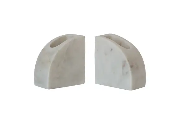 Marble Bookends w/ Compartments