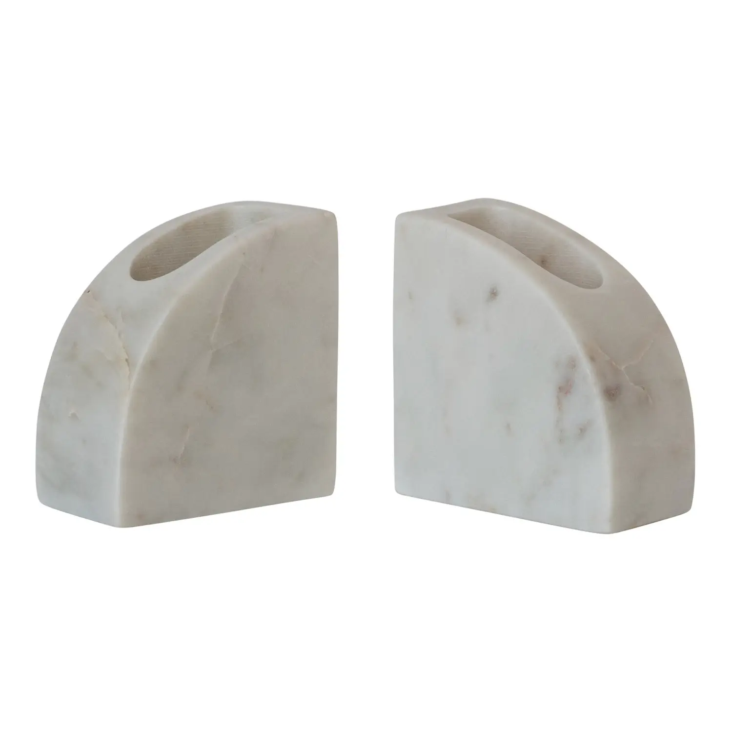 Marble Bookends w/ Compartments