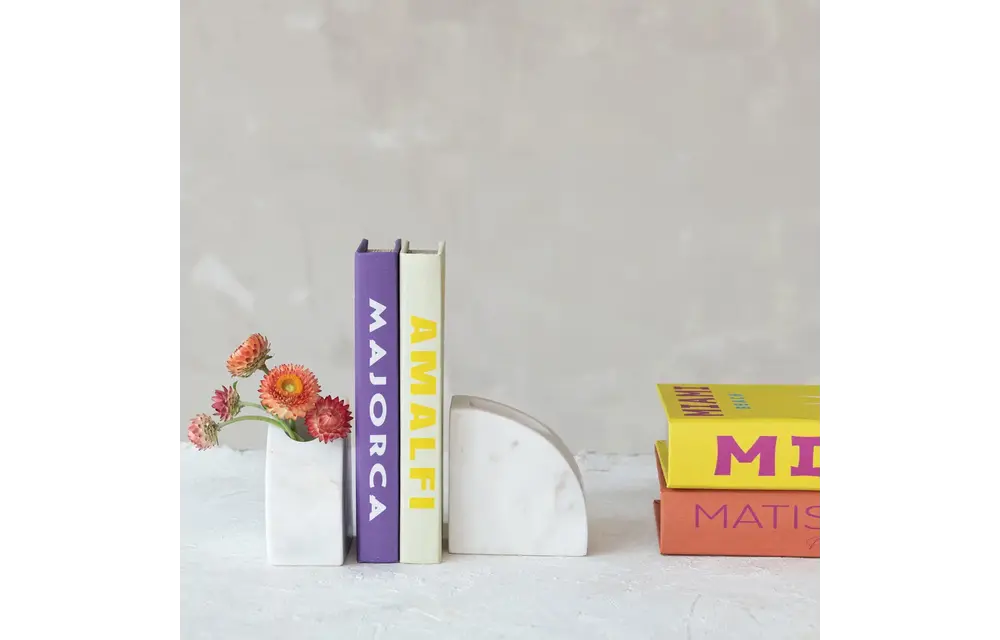 Marble Bookends w/ Compartments