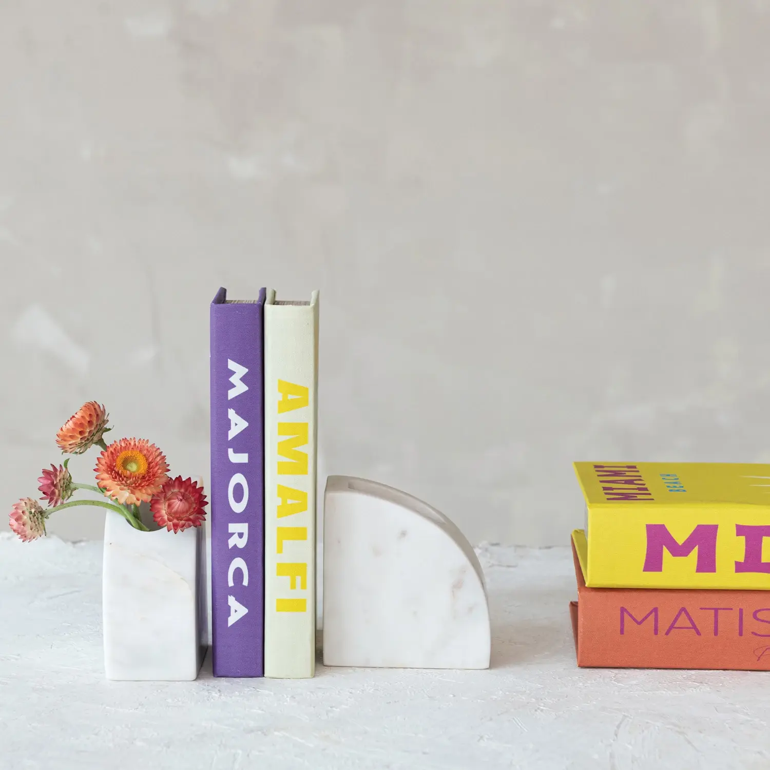 Marble Bookends w/ Compartments