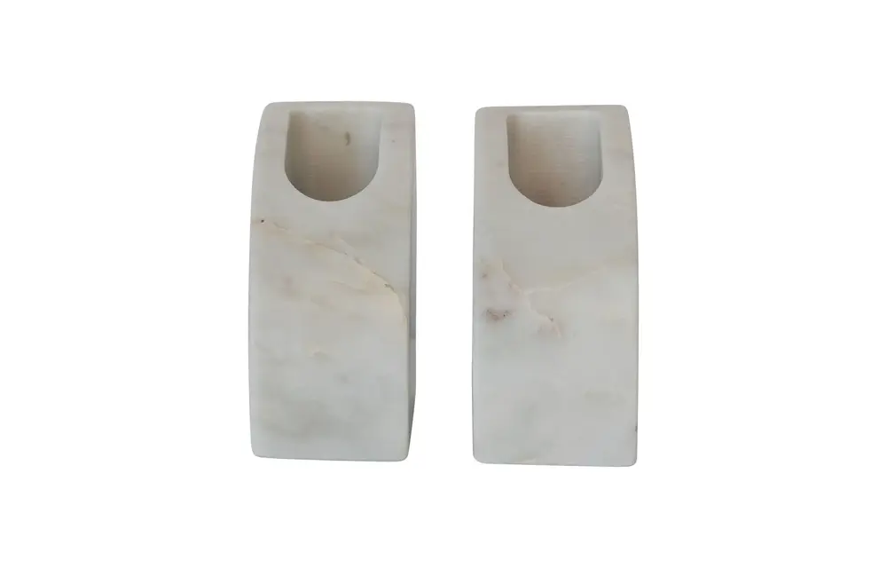 Marble Bookends w/ Compartments