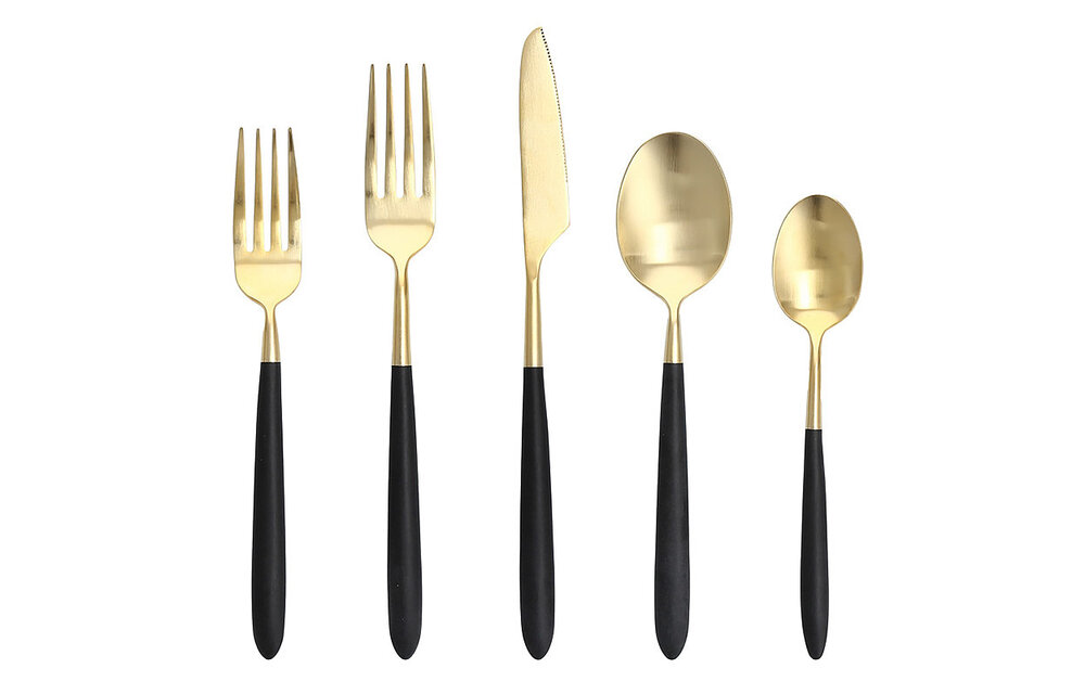 VELO 5pc Place Setting Black/Gold