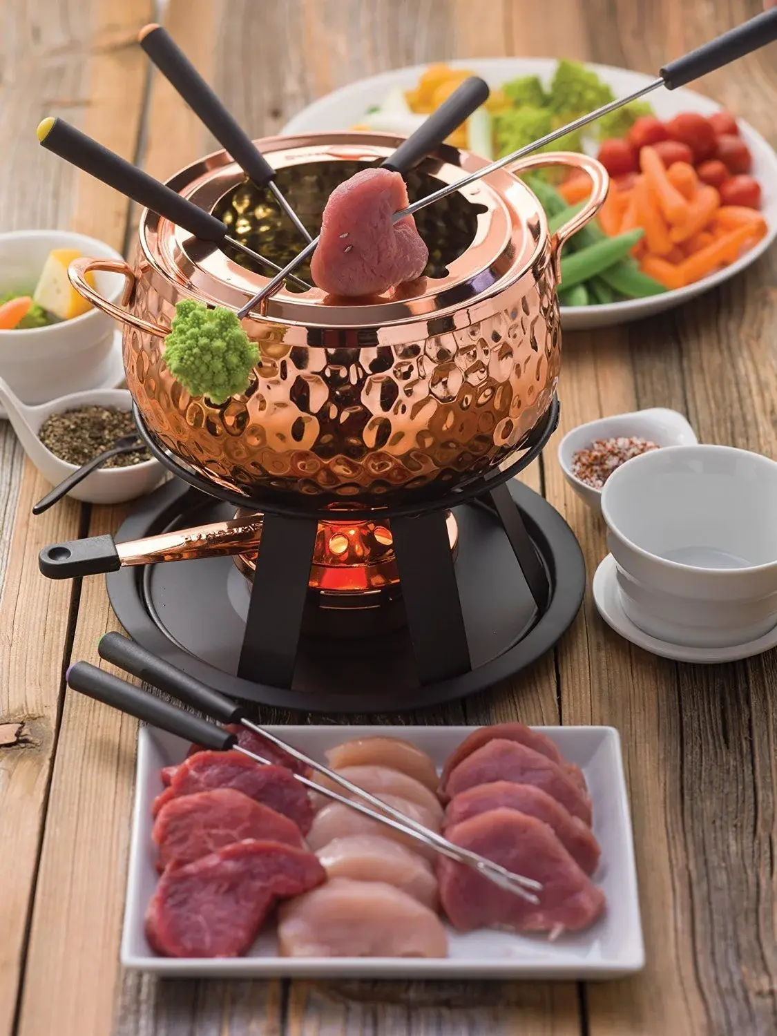 Biel 11PC Copper Fondue Set