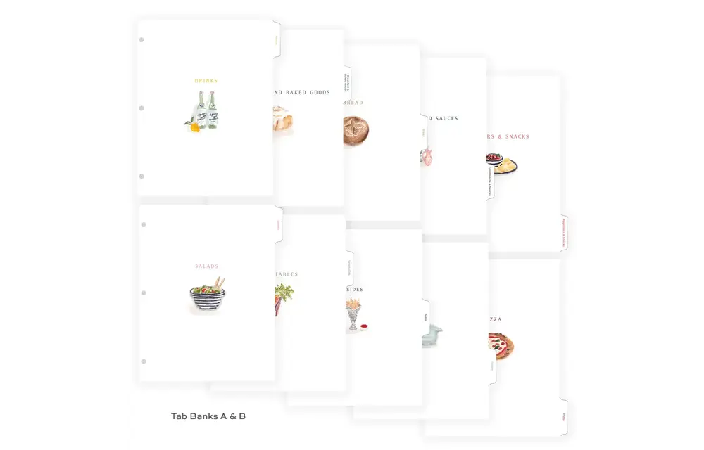 Deluxe Recipe Index Tab Dividers - 24 Categories