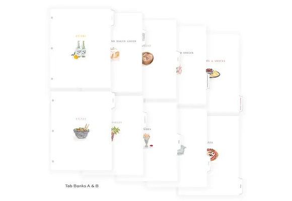 Deluxe Recipe Index Tab Dividers - 24 Categories
