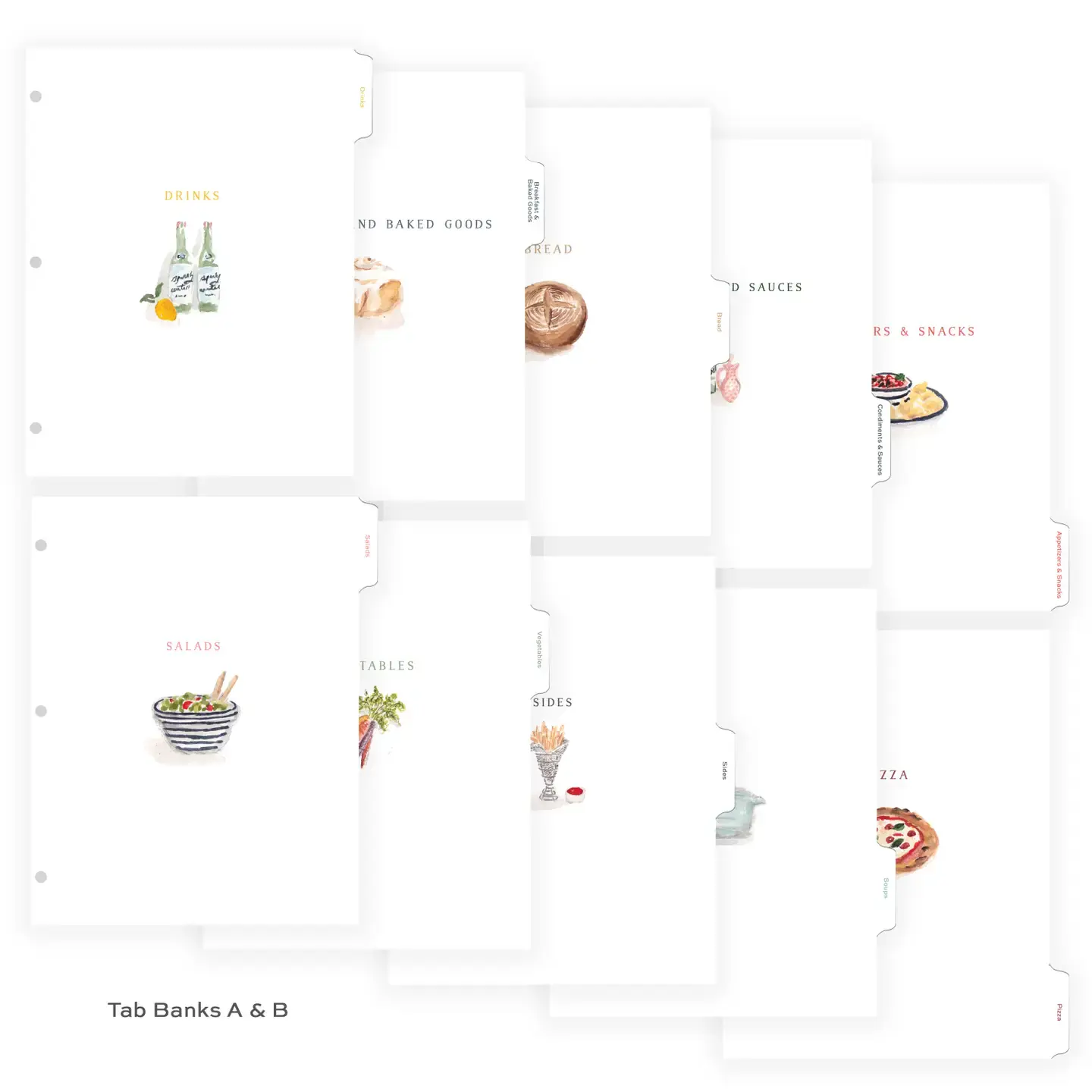 Deluxe Recipe Index Tab Dividers - 24 Categories