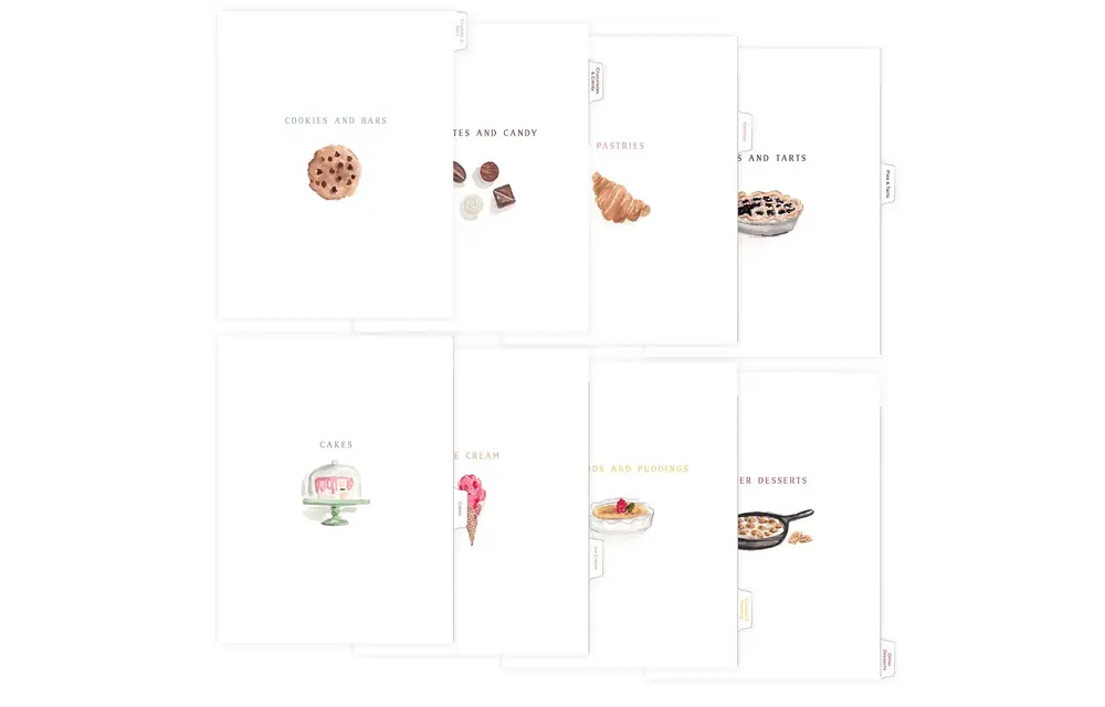 Dessert Recipe Binder Index Tab Dividers