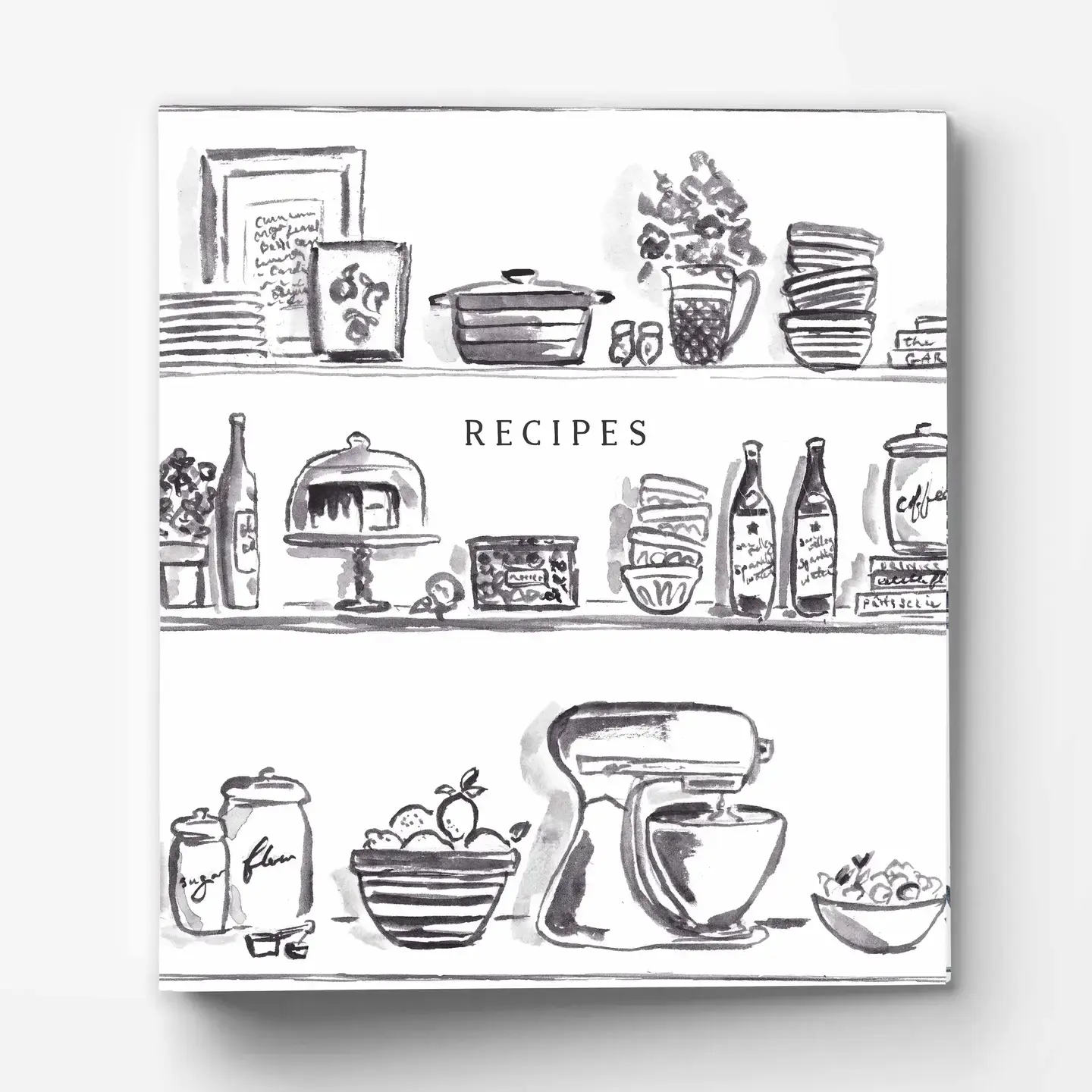 Kitchen Shelves 3-Ring Recipe Binder in Black